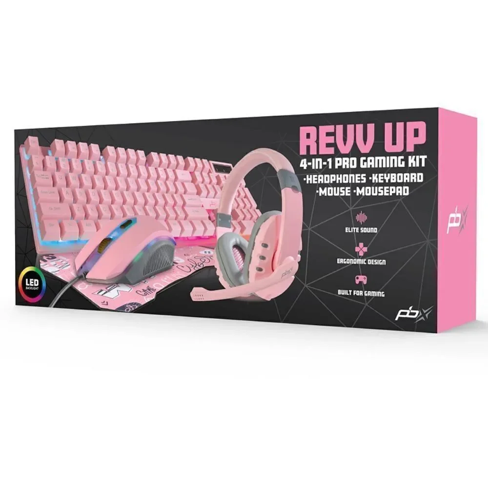 Gaming Combo, 4-Piece Set in Light Pink
